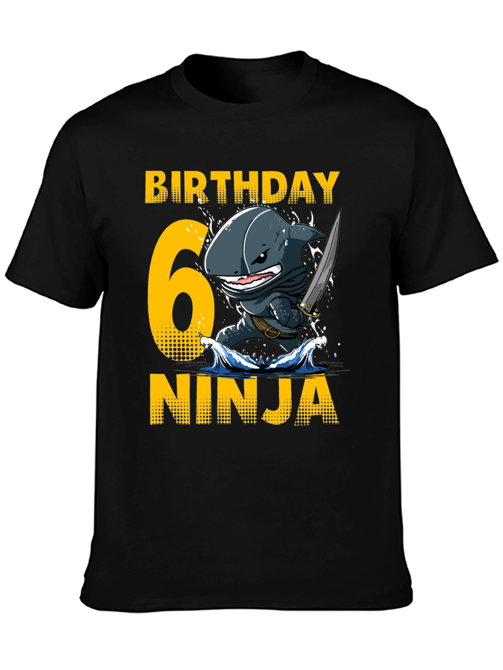 Birthday 6 Ninja Shark T-Shirt