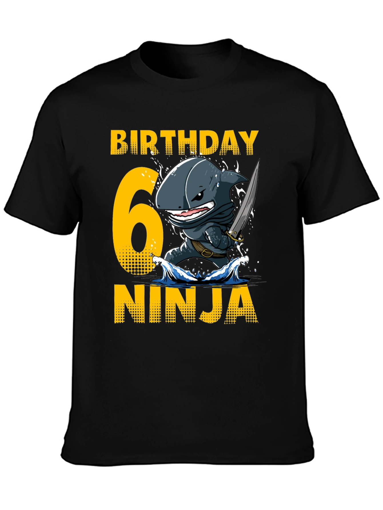 Birthday 6 Ninja Shark T-Shirt