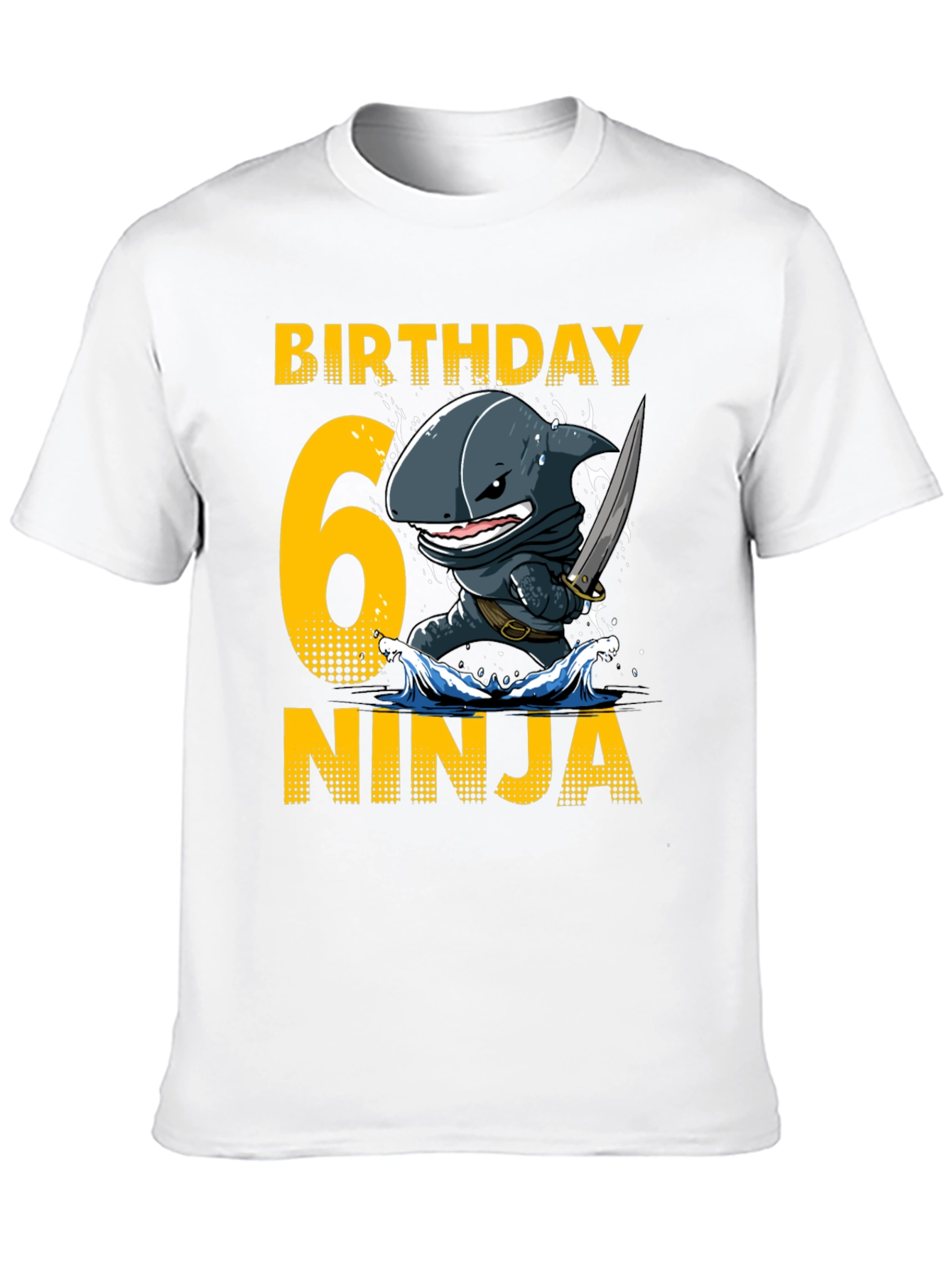 Birthday 6 Ninja Shark T-Shirt