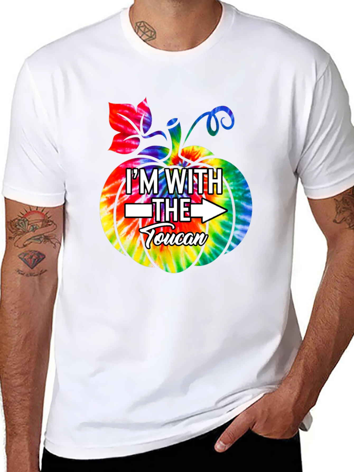 Im With The Toucan Pumpkin Tie-Dye T-Shirt