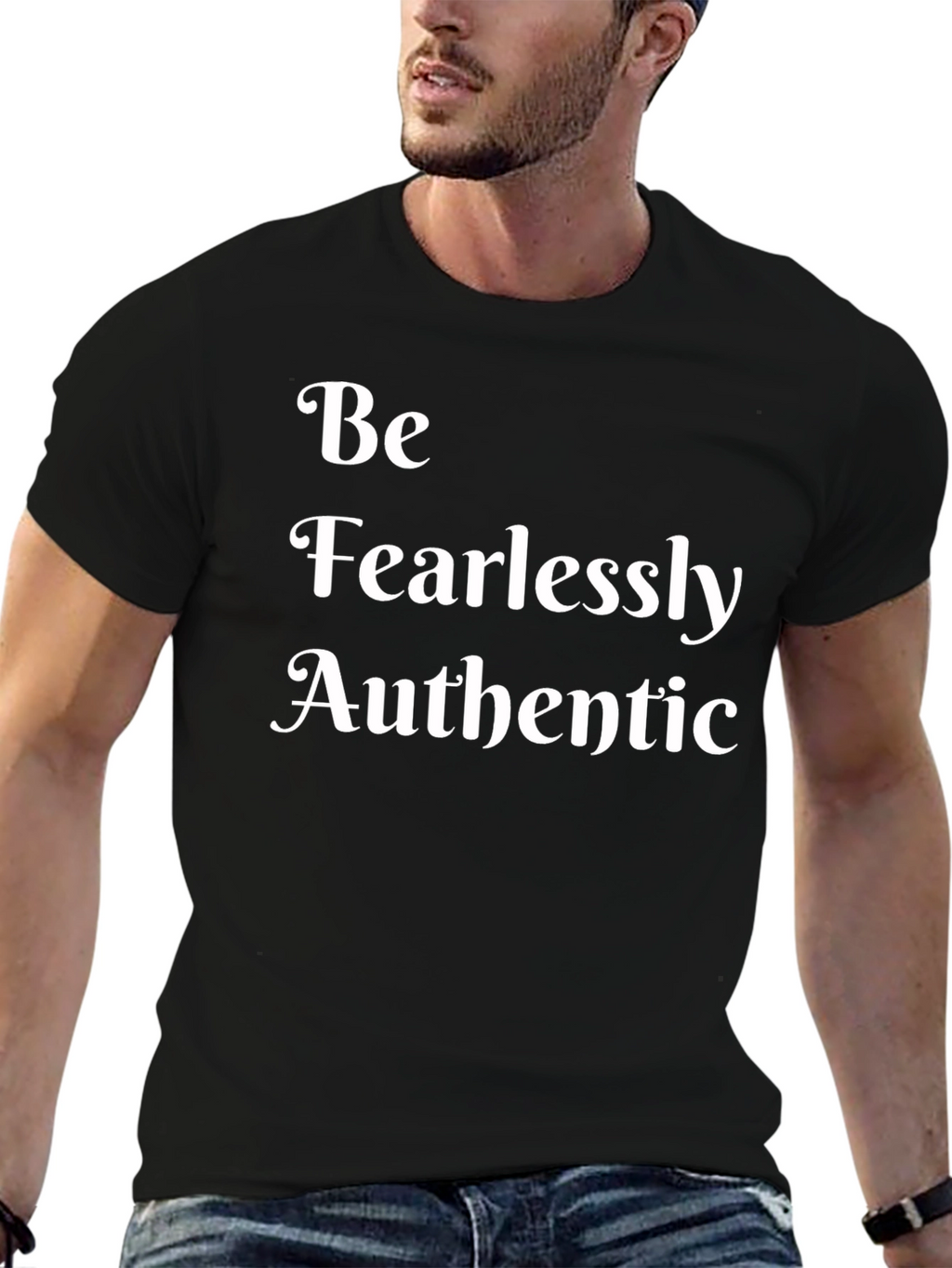 Be Fearlessly Authentic Black Tee - Motivational