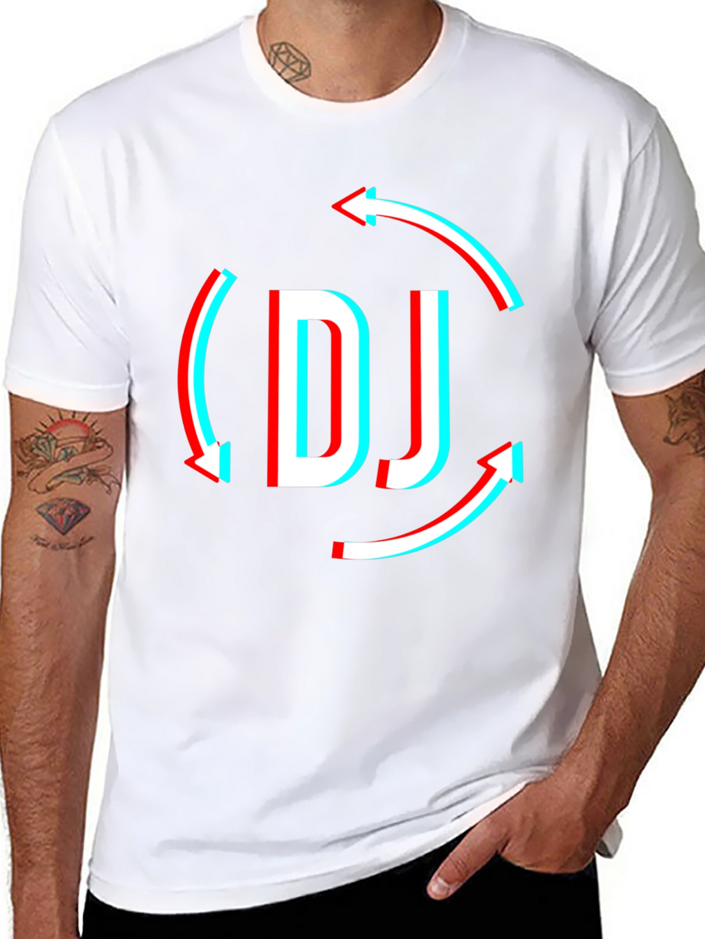DJ Arrow Graphic T-Shirt - Black Modern Design
