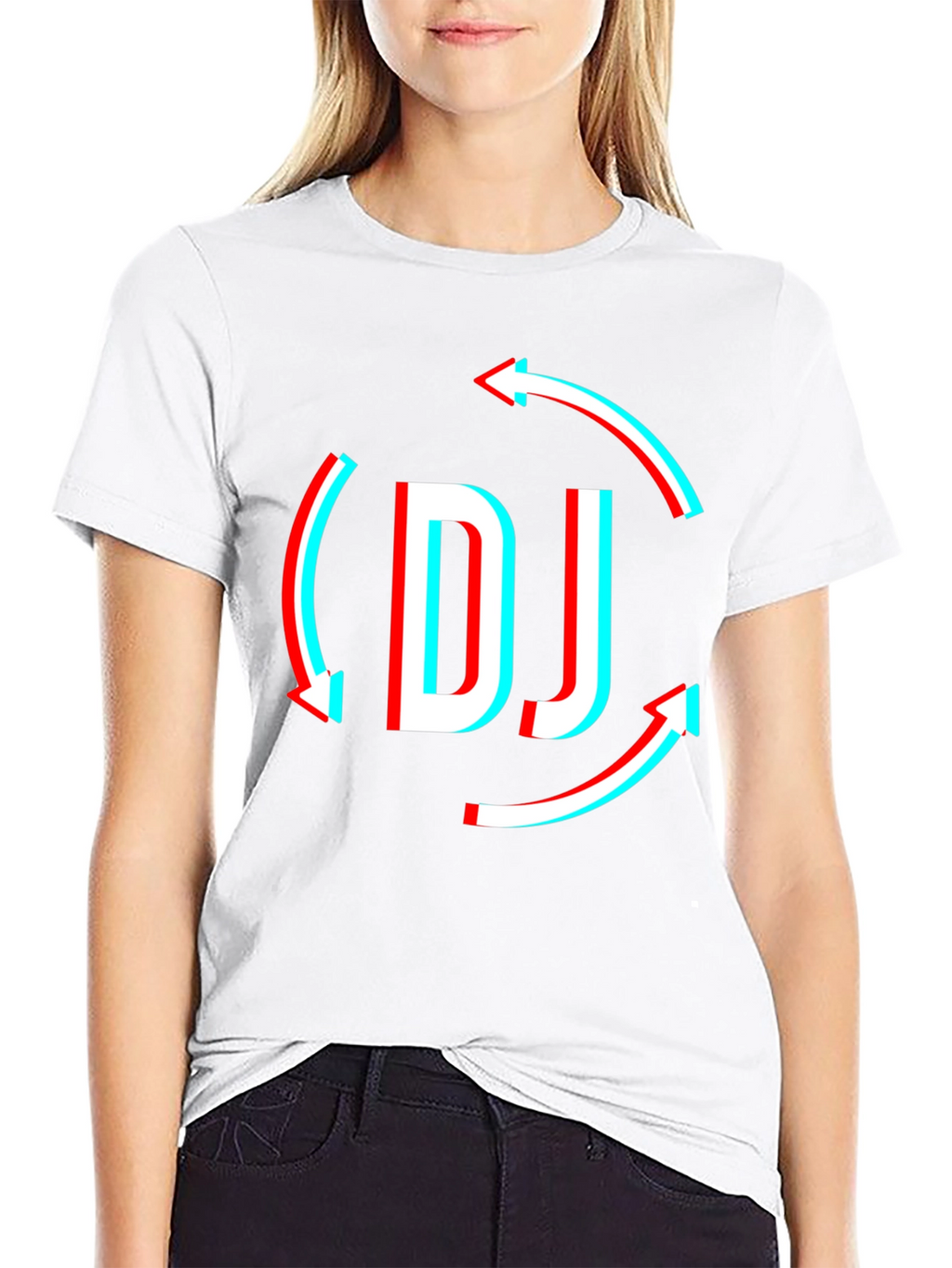 DJ Arrow Graphic T-Shirt - Black Modern Design