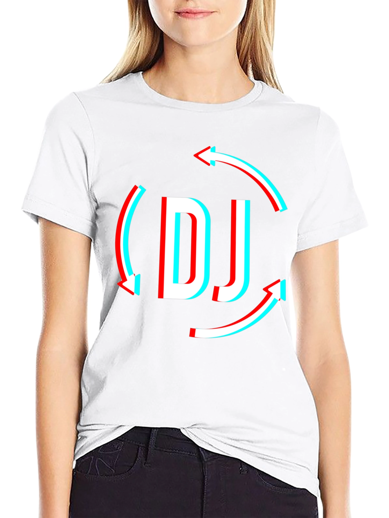 DJ Arrow Graphic T-Shirt - Black Modern Design
