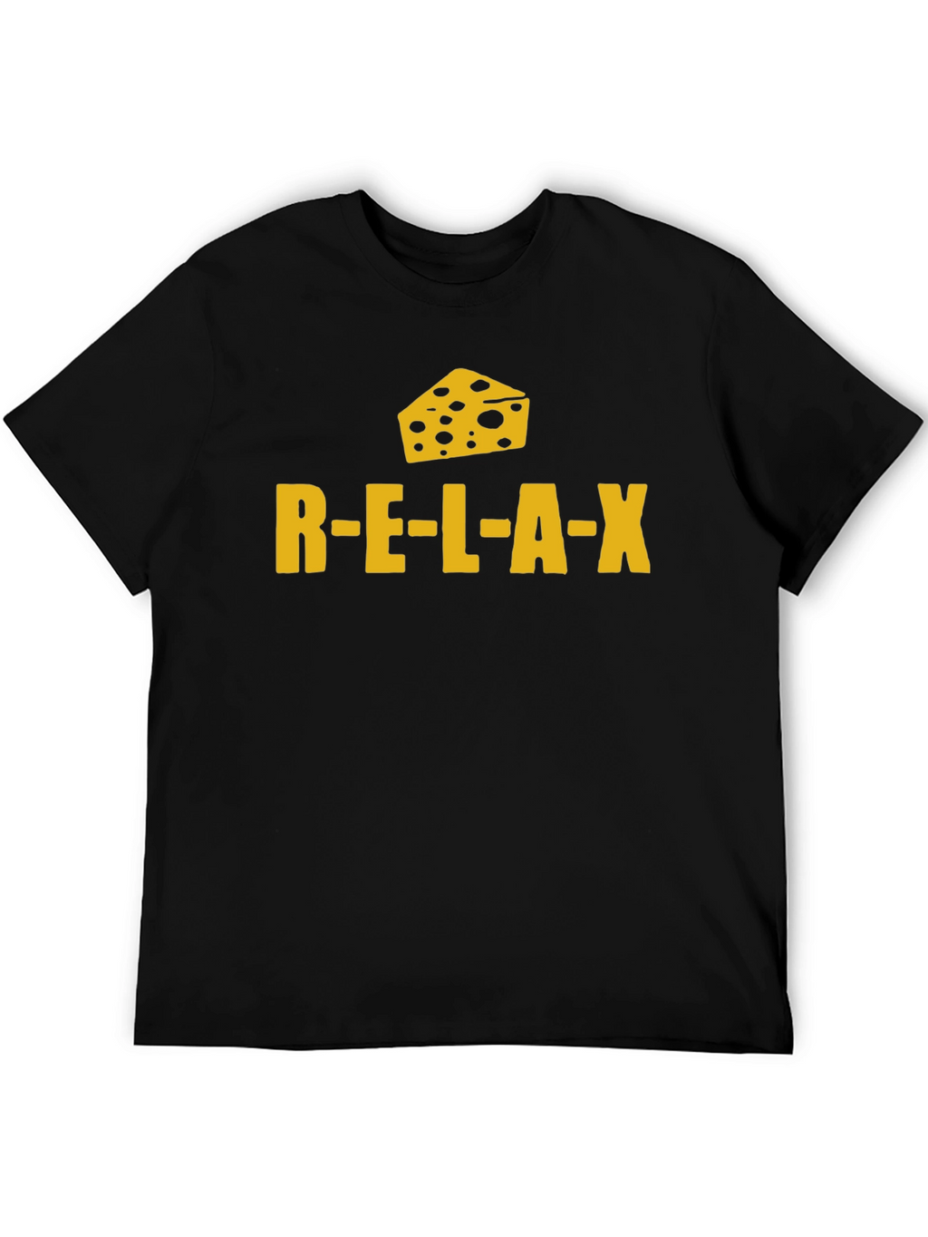 Relax Cheese Black T-Shirt Funny Graphic Tee
