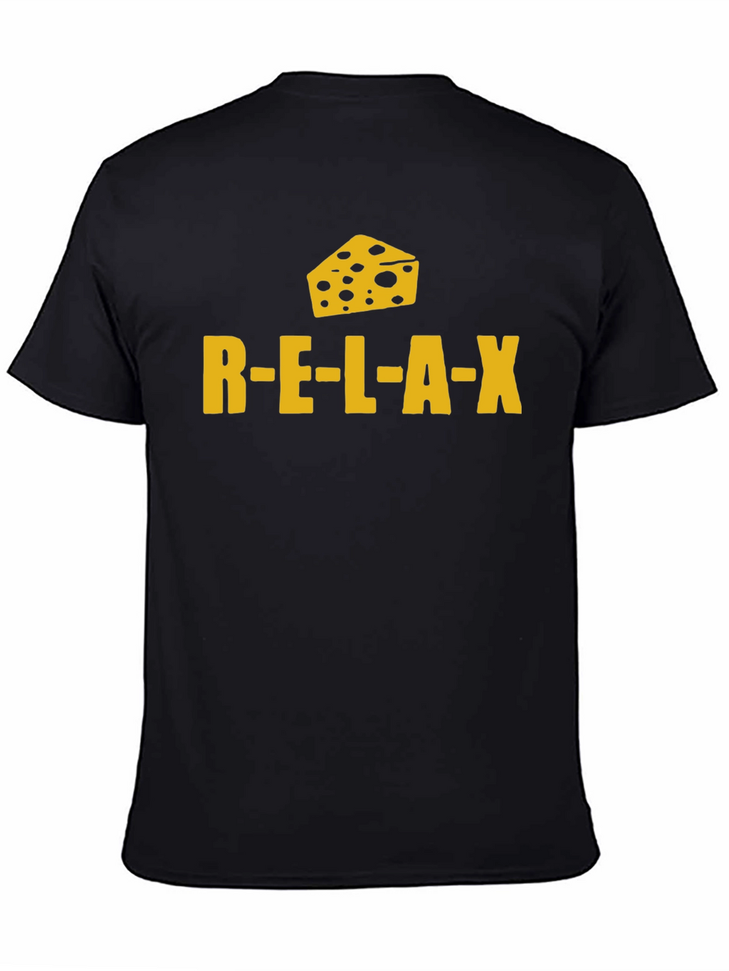 Relax Cheese Black T-Shirt Funny Graphic Tee