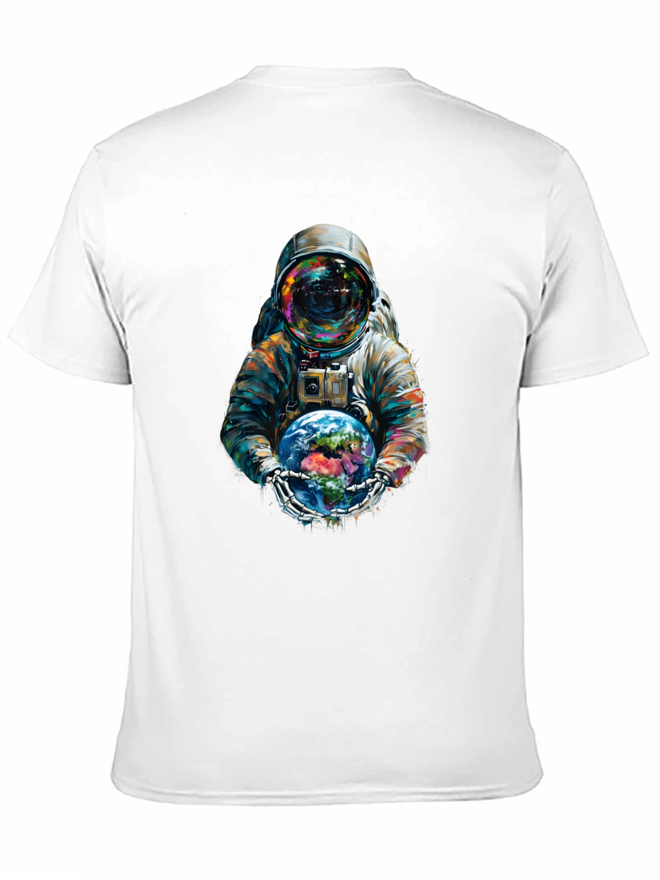 Astronaut Earth Graphic Tee - Black Cotton Blend
