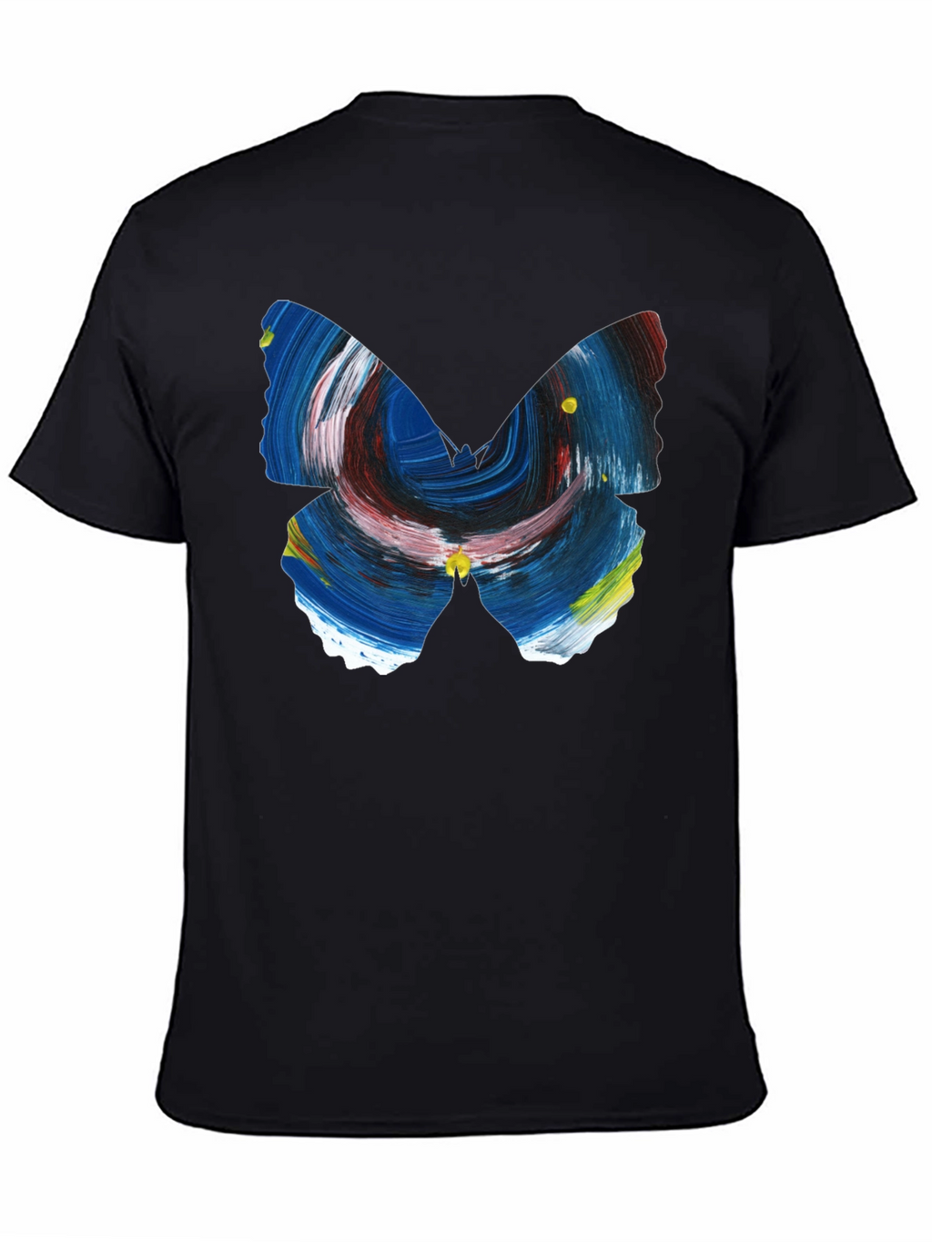 Abstract Butterfly Graphic Mens Black T-Shirt