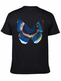 Abstract Butterfly Graphic Mens Black T-Shirt