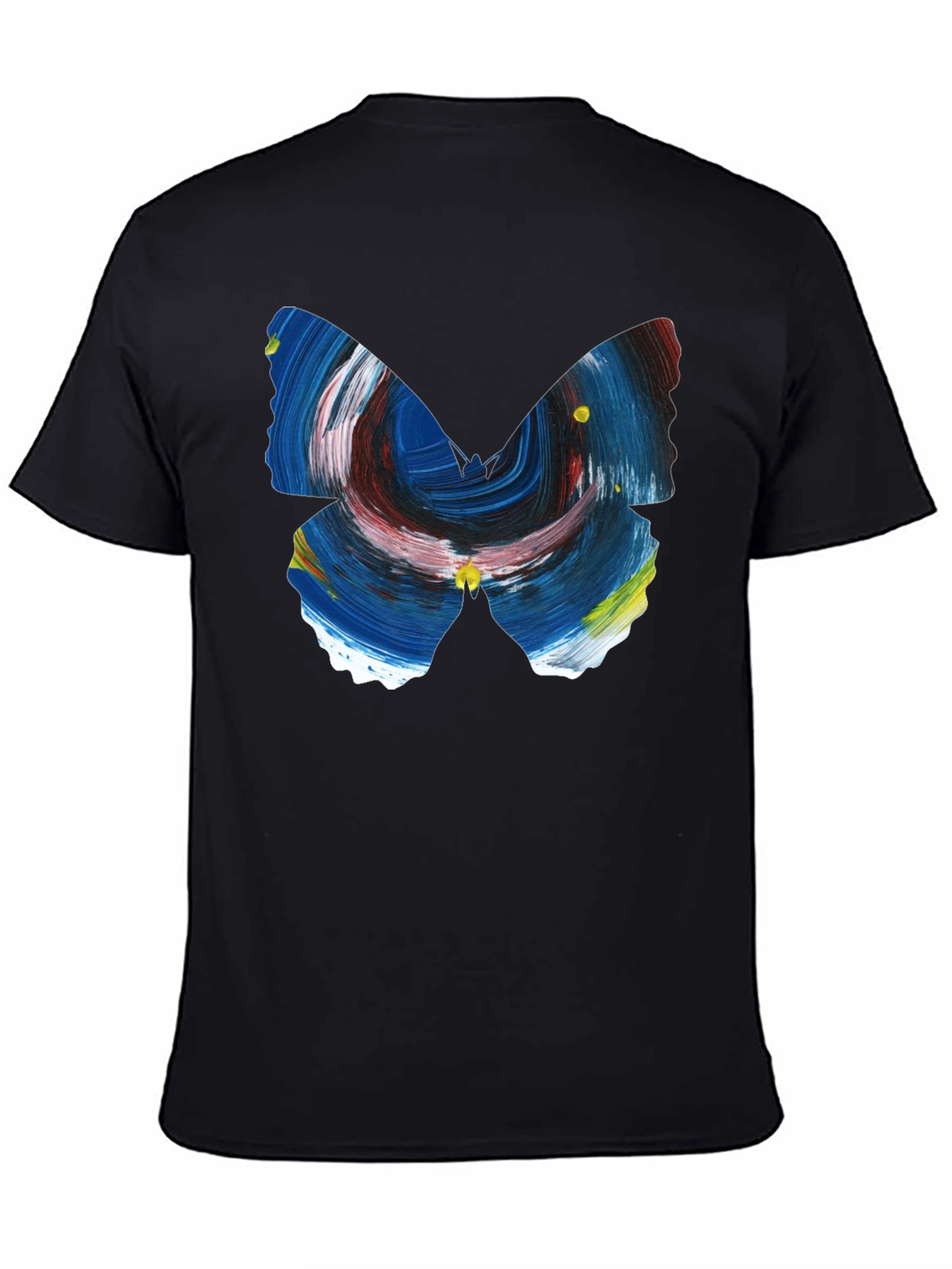 Abstract Butterfly Graphic Mens Black T-Shirt