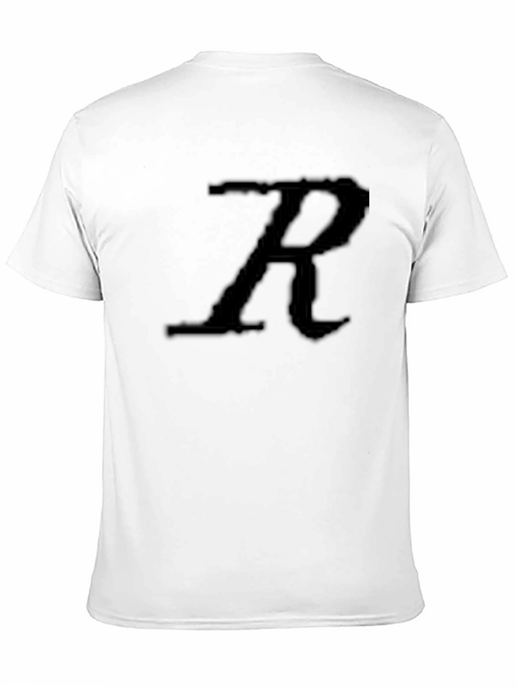 Mens Black T-Shirt with Distressed R Graphic