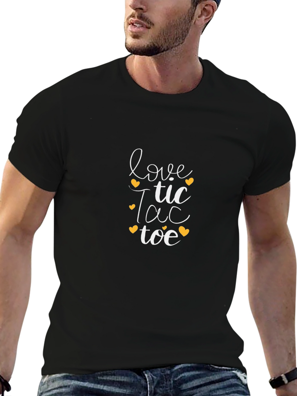 Love Tic Tac Toe Graphic Tee - Black T-Shirt