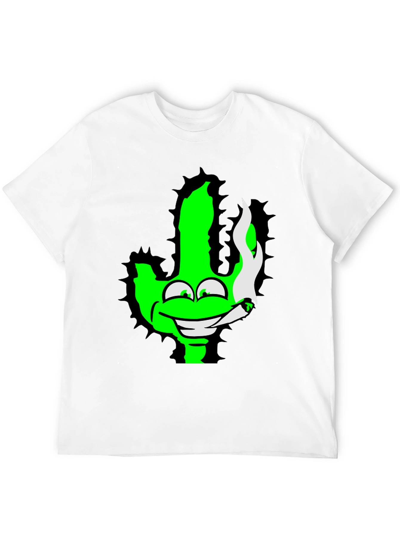 Green Cactus Cartoon Graphic Novelty T-Shirt