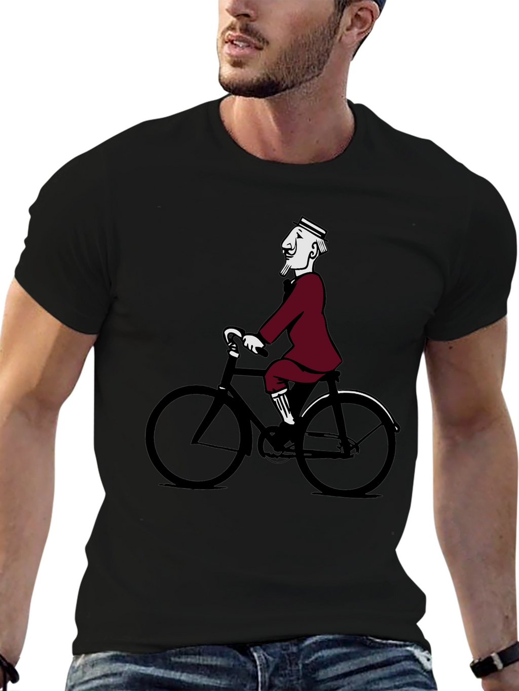 Retro Cyclist Tee - Quirky Graphic T-Shirt