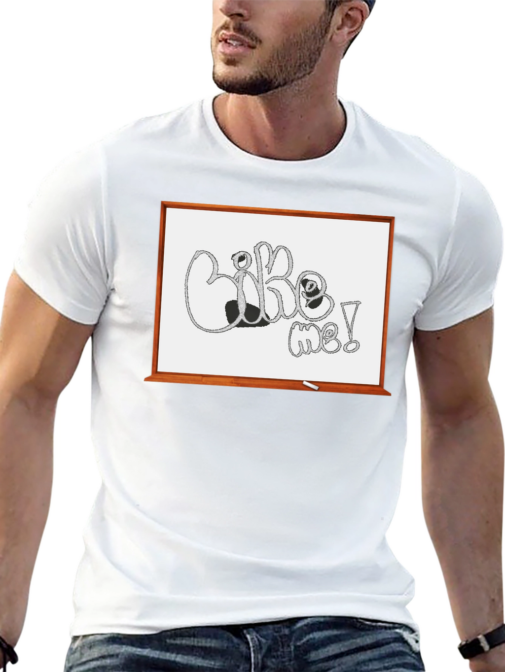 Like Me! Graphic Tee - Unique Whiteboard Design