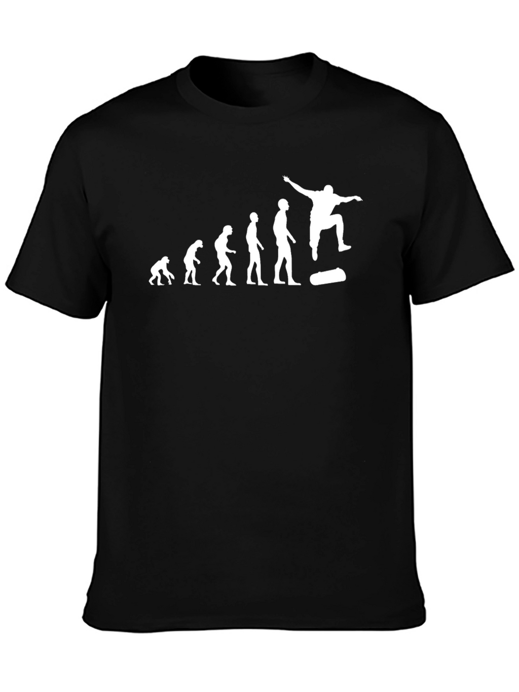 Skateboarding Evolution Graphic Tee - Black Cotton T-Shirt