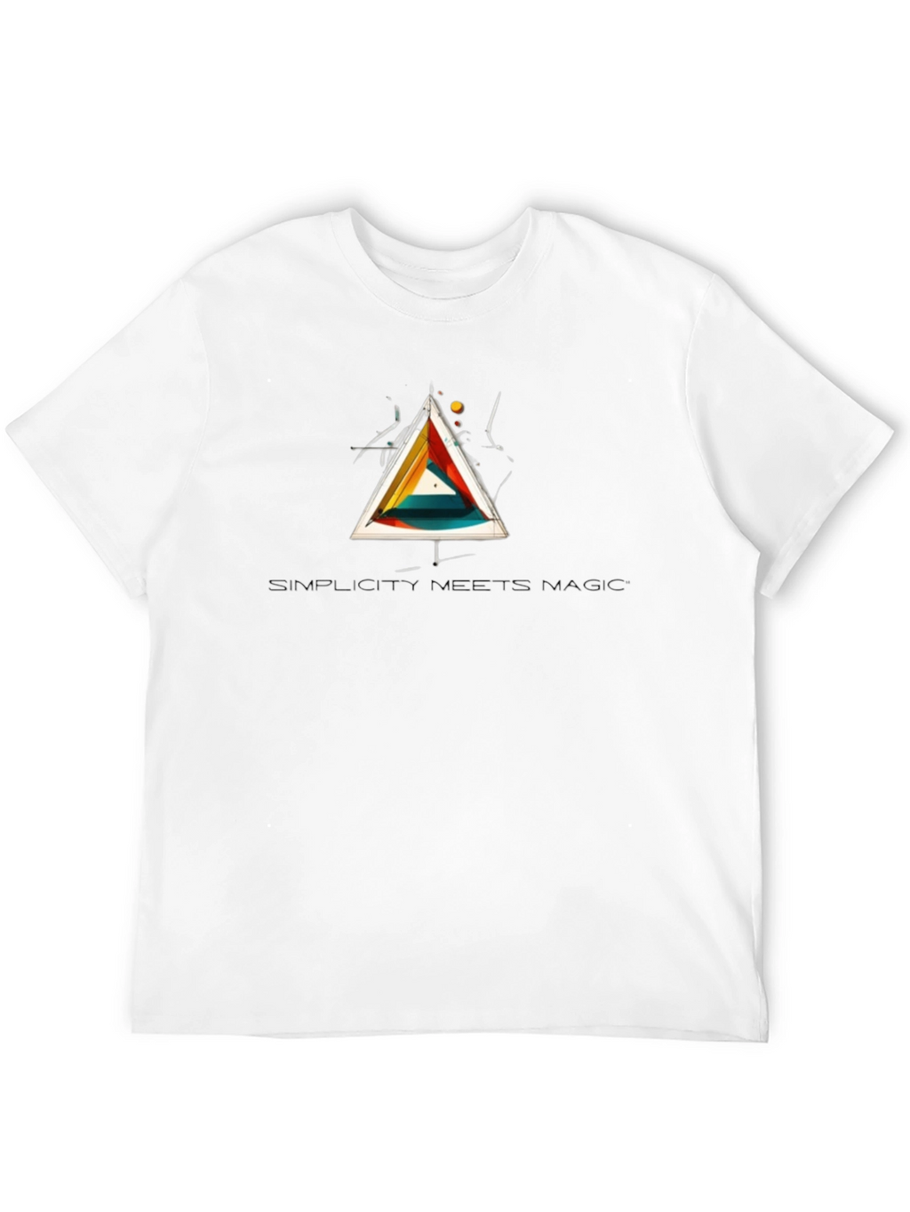 Abstract Triangle Graphic Black T-Shirt