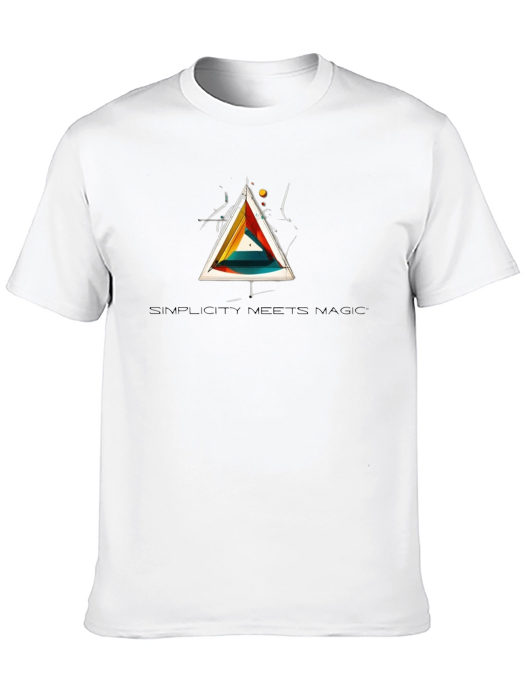 Abstract Triangle Graphic Black T-Shirt