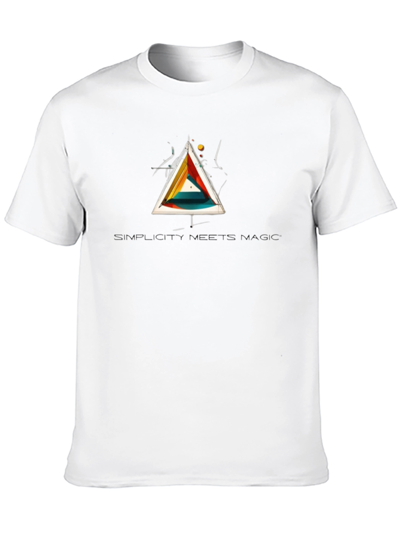 Abstract Triangle Graphic Black T-Shirt