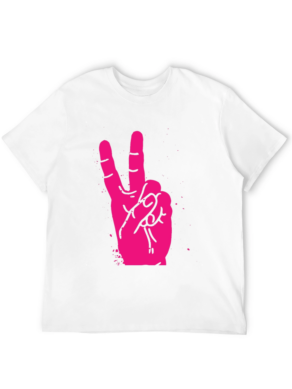 Pink Peace Sign Graphic Black T-Shirt