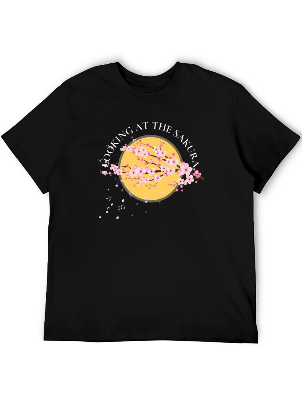 Sakura Cherry Blossom Graphic T-Shirt - Black