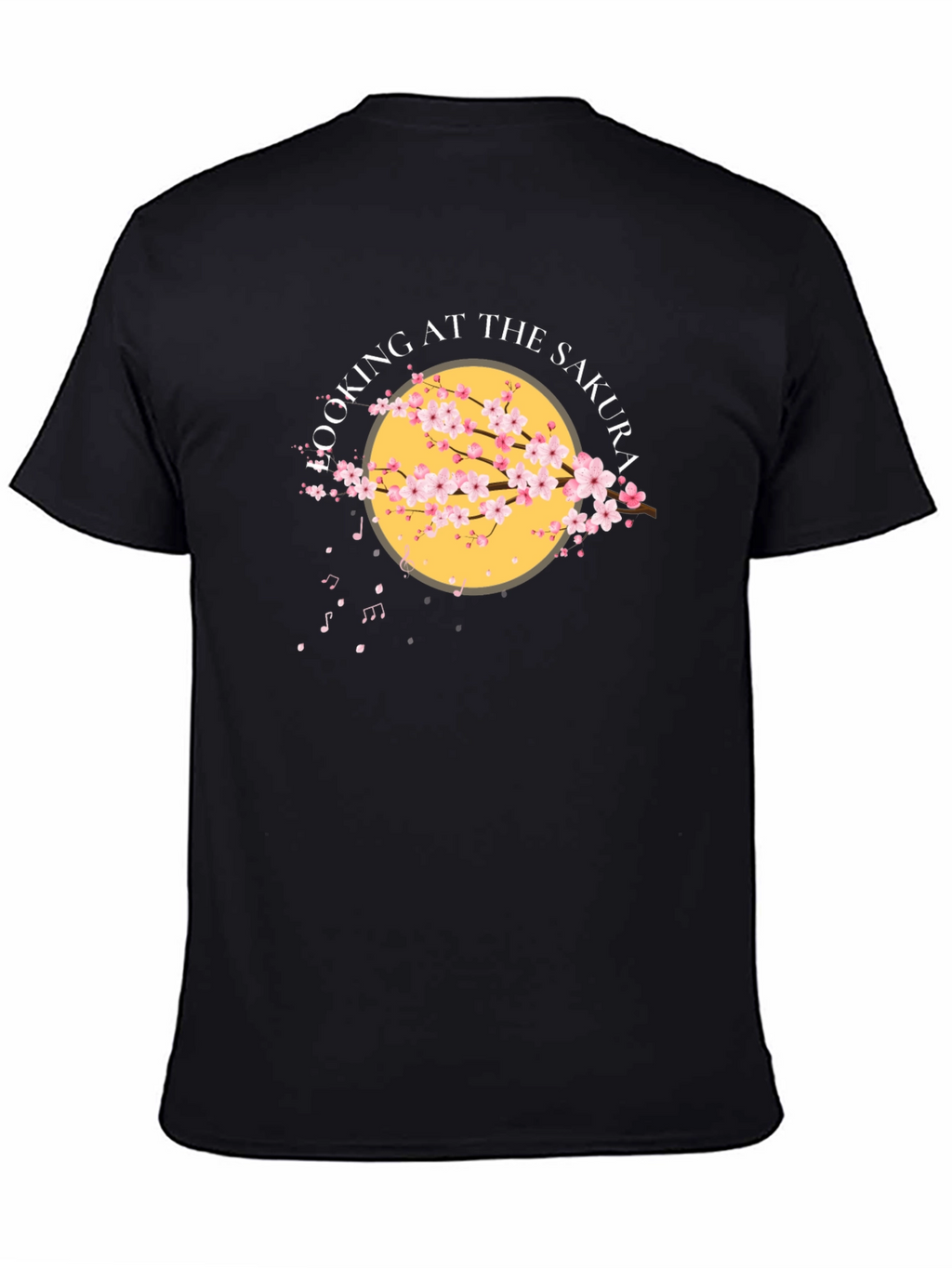 Sakura Cherry Blossom Graphic T-Shirt - Black