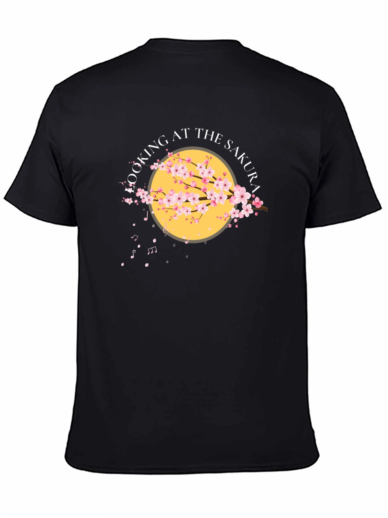 Sakura Cherry Blossom Graphic T-Shirt - Black