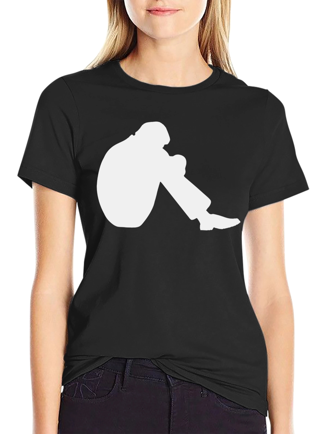 Mens Graphic T-Shirt - Crouching Silhouette Design
