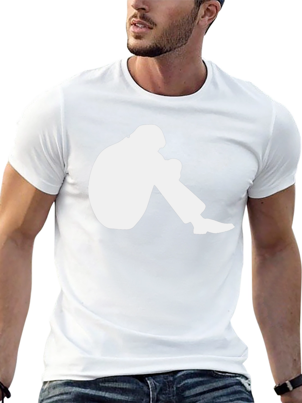 Mens Graphic T-Shirt - Crouching Silhouette Design
