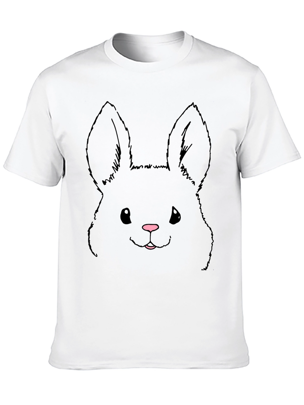 Cute Bunny Graphic Tee - Black