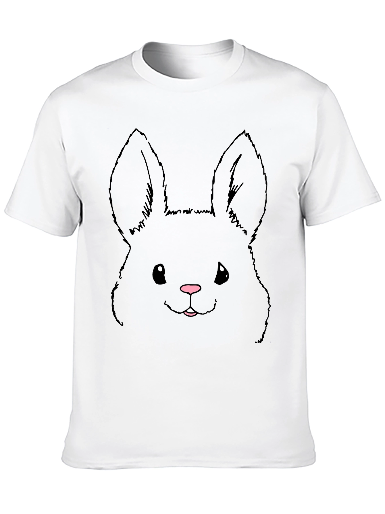 Cute Bunny Graphic Tee - Black