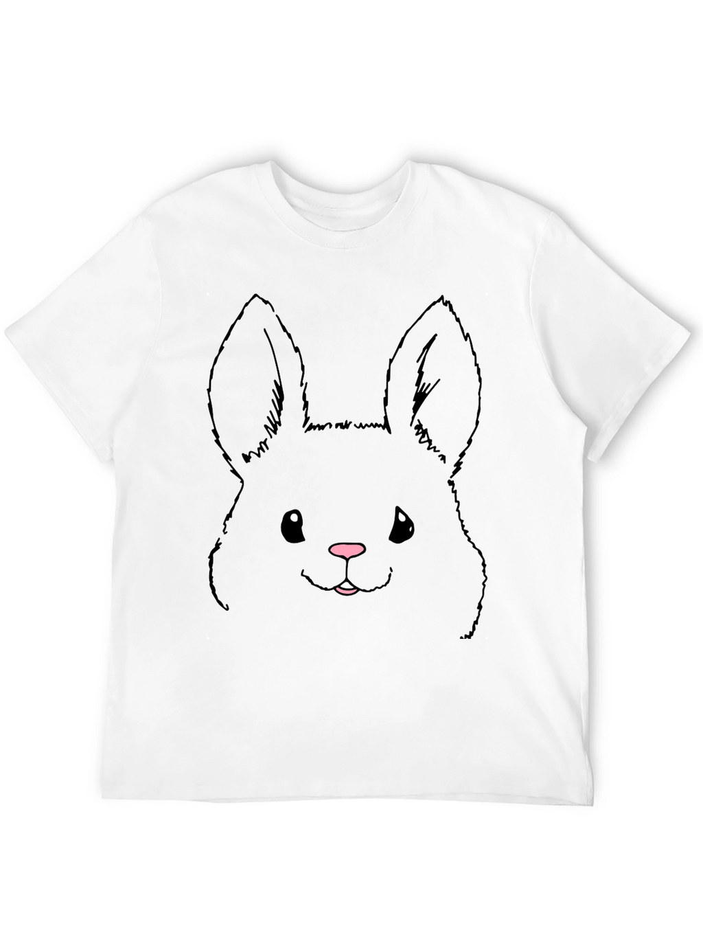 Cute Bunny Graphic Tee - Black