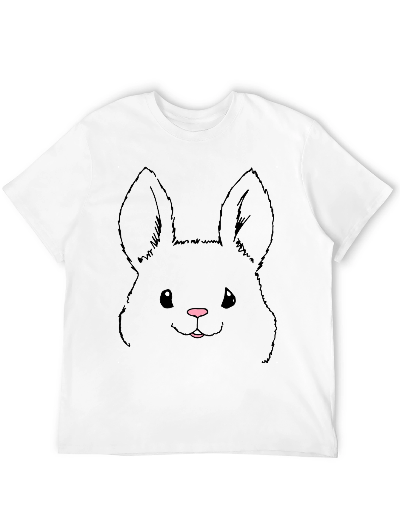 Cute Bunny Graphic Tee - Black