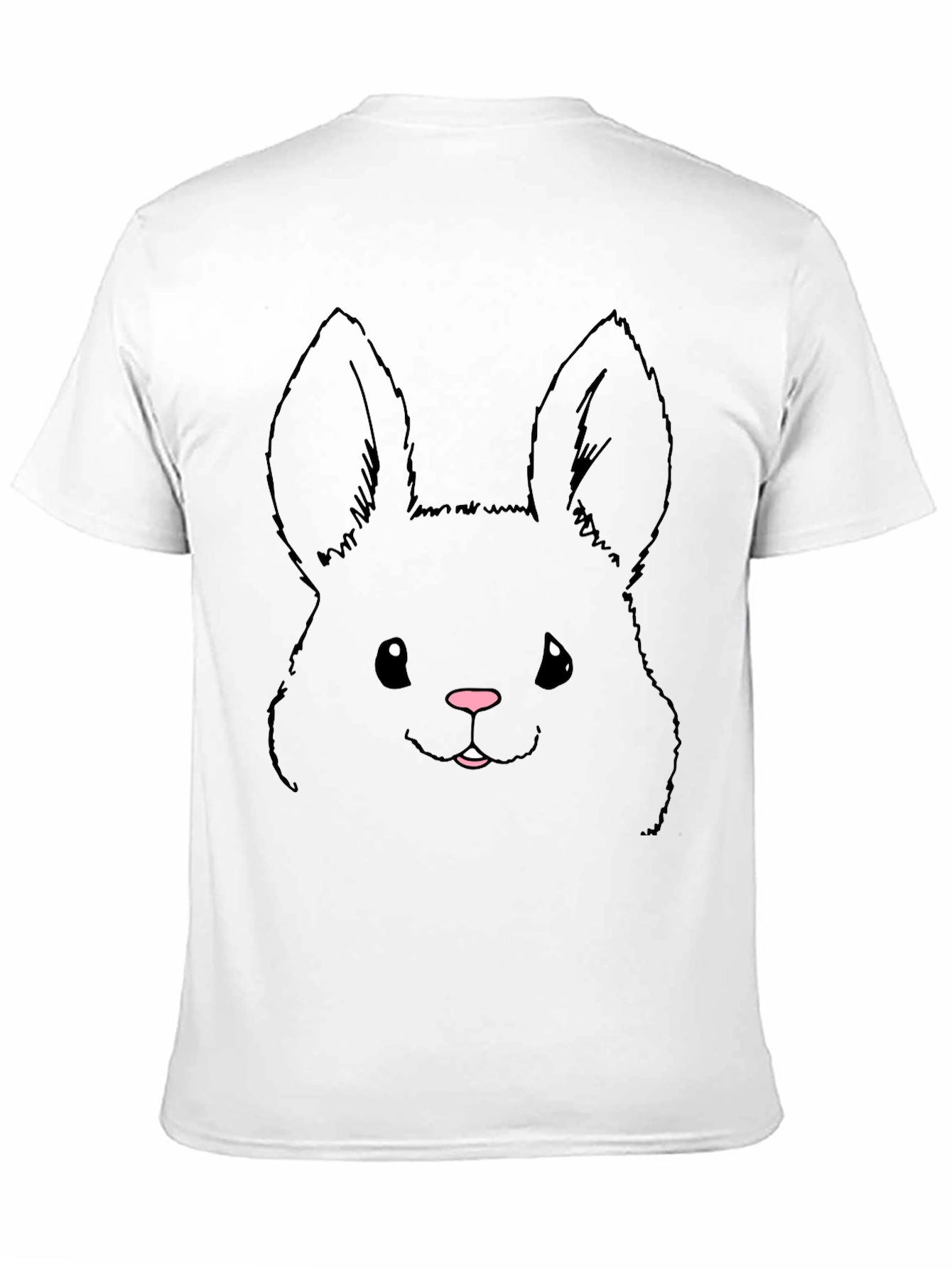Cute Bunny Graphic Tee - Black