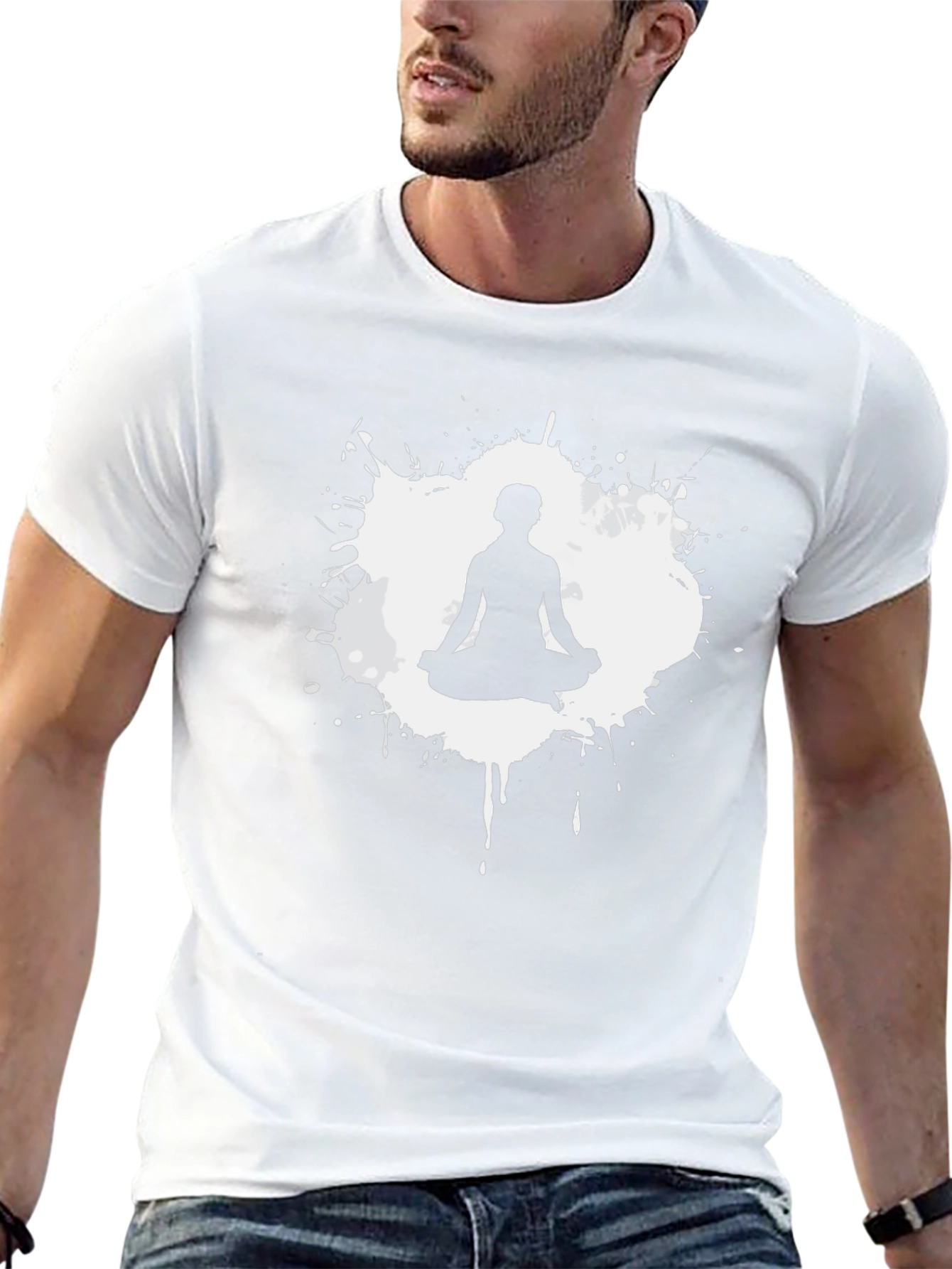 Zen Meditation T-Shirt - Black Cotton Blend Graphic Tee