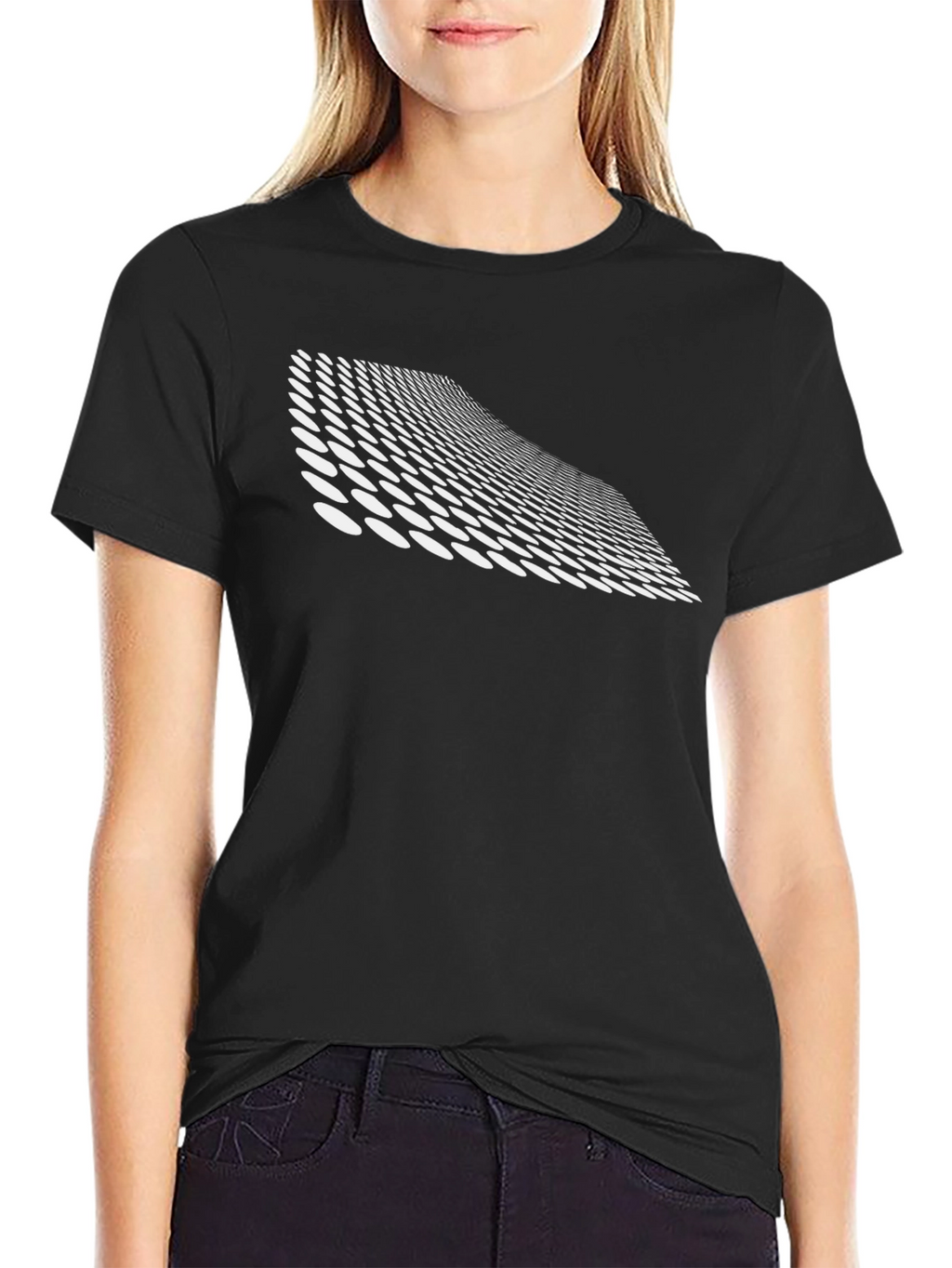 Modern Grid Tee - Black Graphic T-Shirt