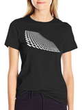 Modern Grid Tee - Black Graphic T-Shirt