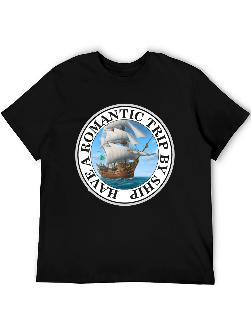 Romantic Trip Ship Graphic T-Shirt
