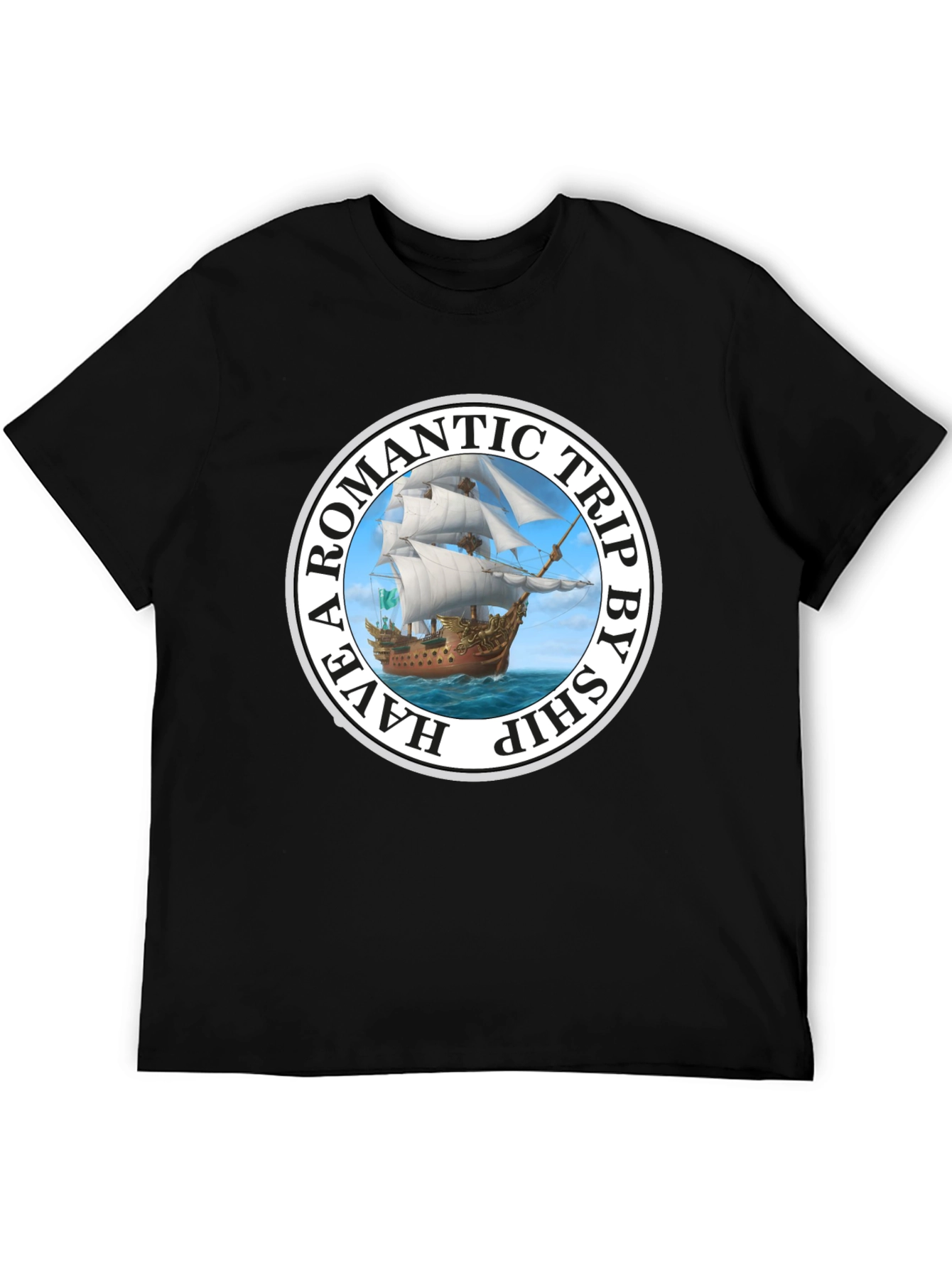 Romantic Trip Ship Graphic T-Shirt