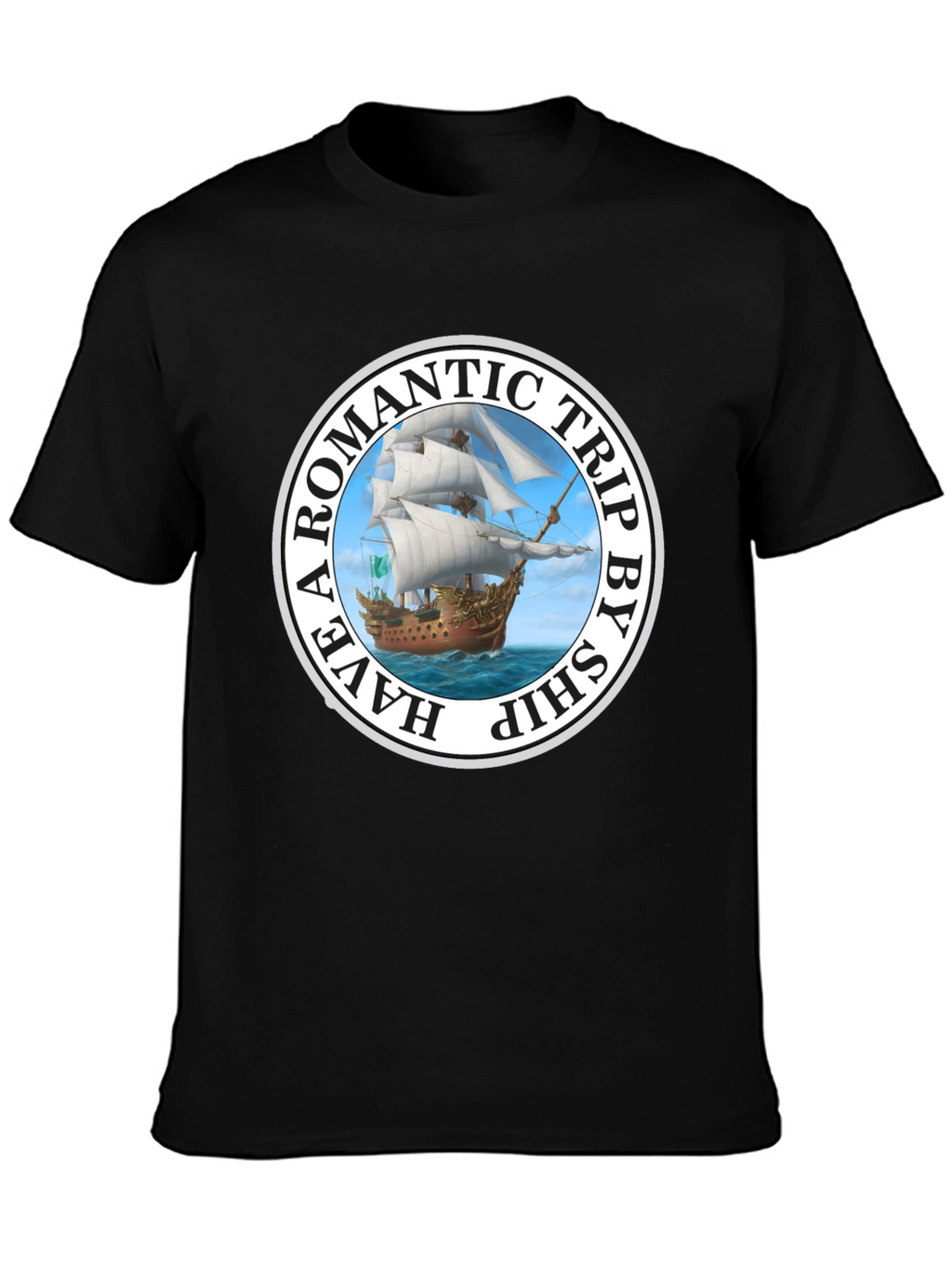 Romantic Trip Ship Graphic T-Shirt