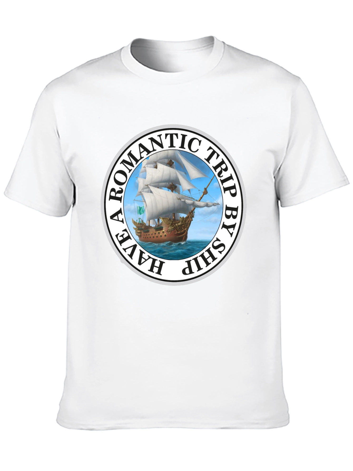 Romantic Trip Ship Graphic T-Shirt
