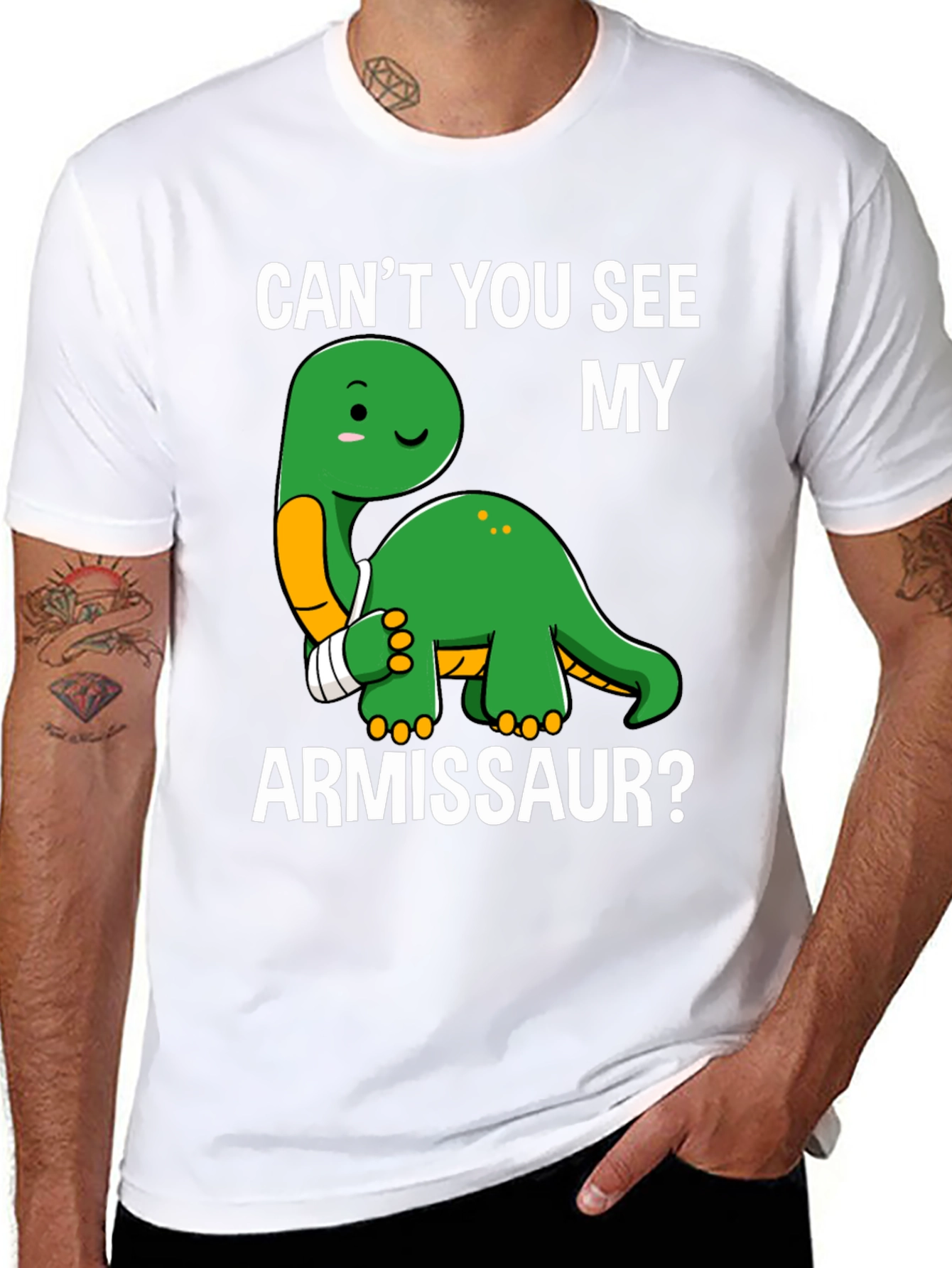 Cant You See My Armissaur Funny Dinosaur T-Shirt