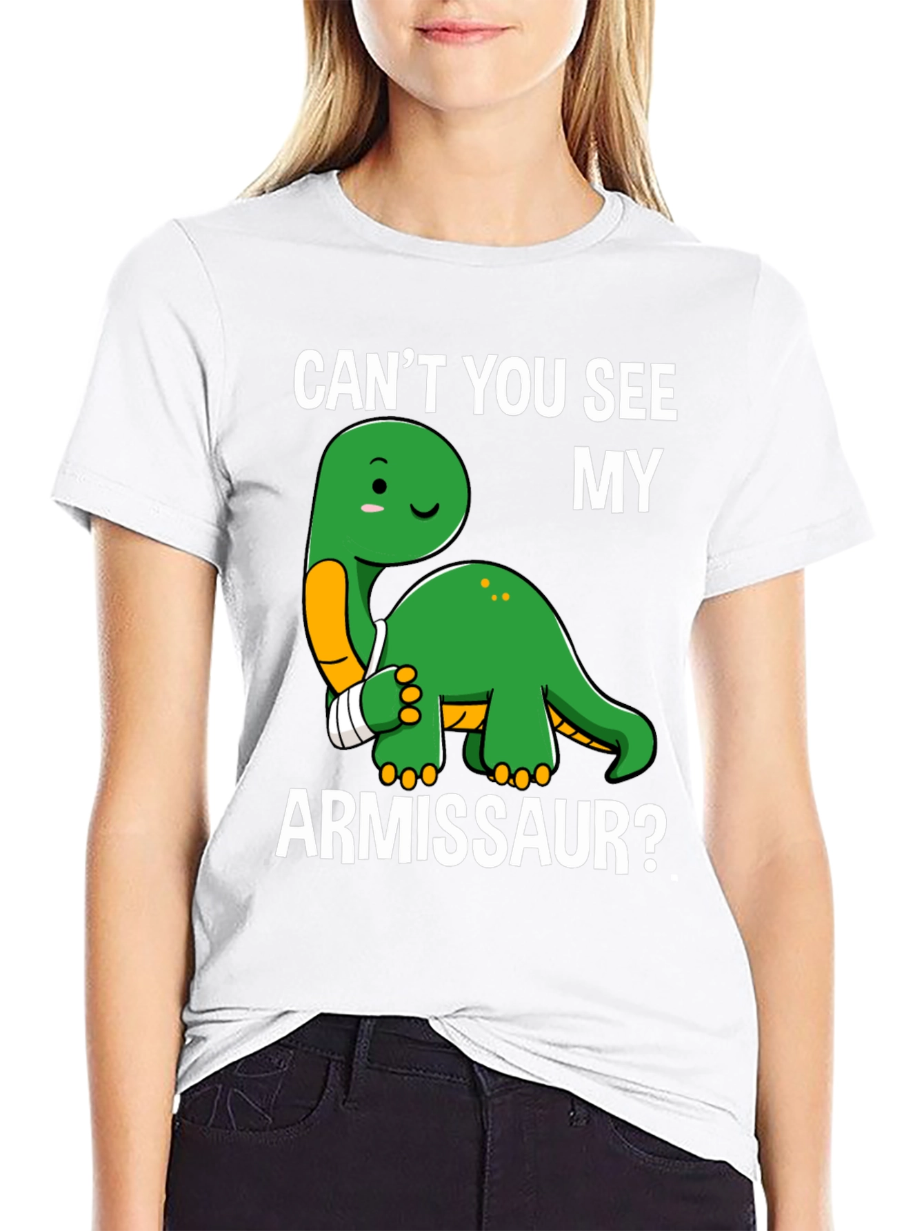 Cant You See My Armissaur Funny Dinosaur T-Shirt