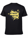 Funny Finger Painting Shirt - Black Cotton Tee