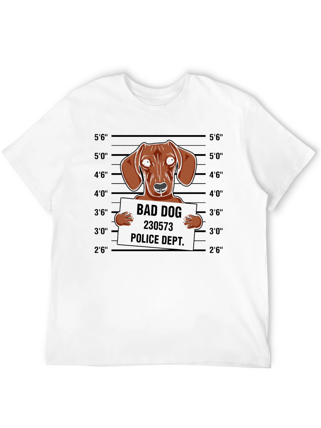 Bad Dog Mugshot T-Shirt Funny Canine Tee
