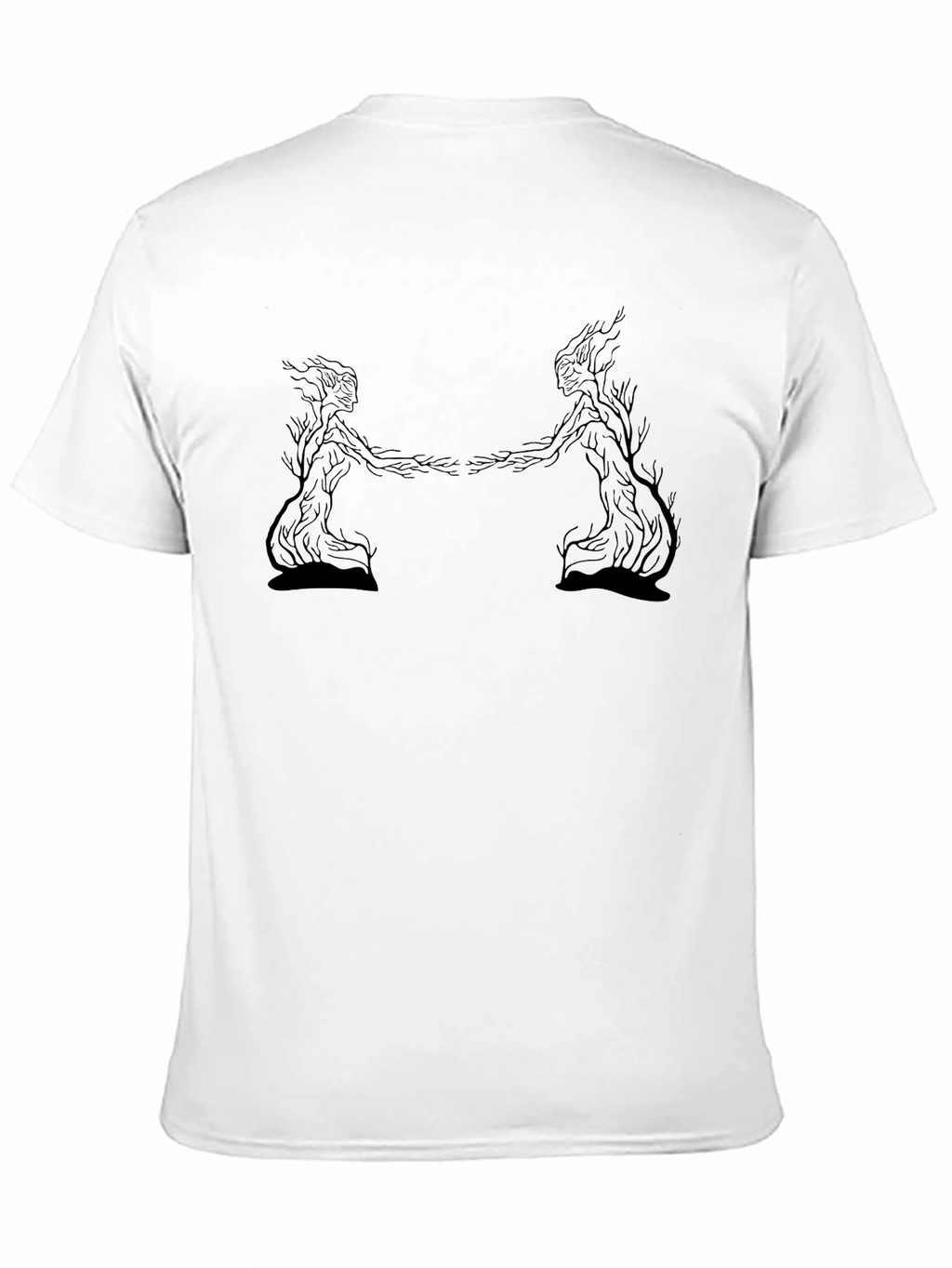 Black T-Shirt with Tree Spirits Graphic
