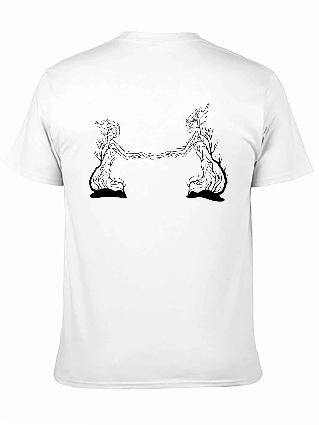 Black T-Shirt with Tree Spirits Graphic