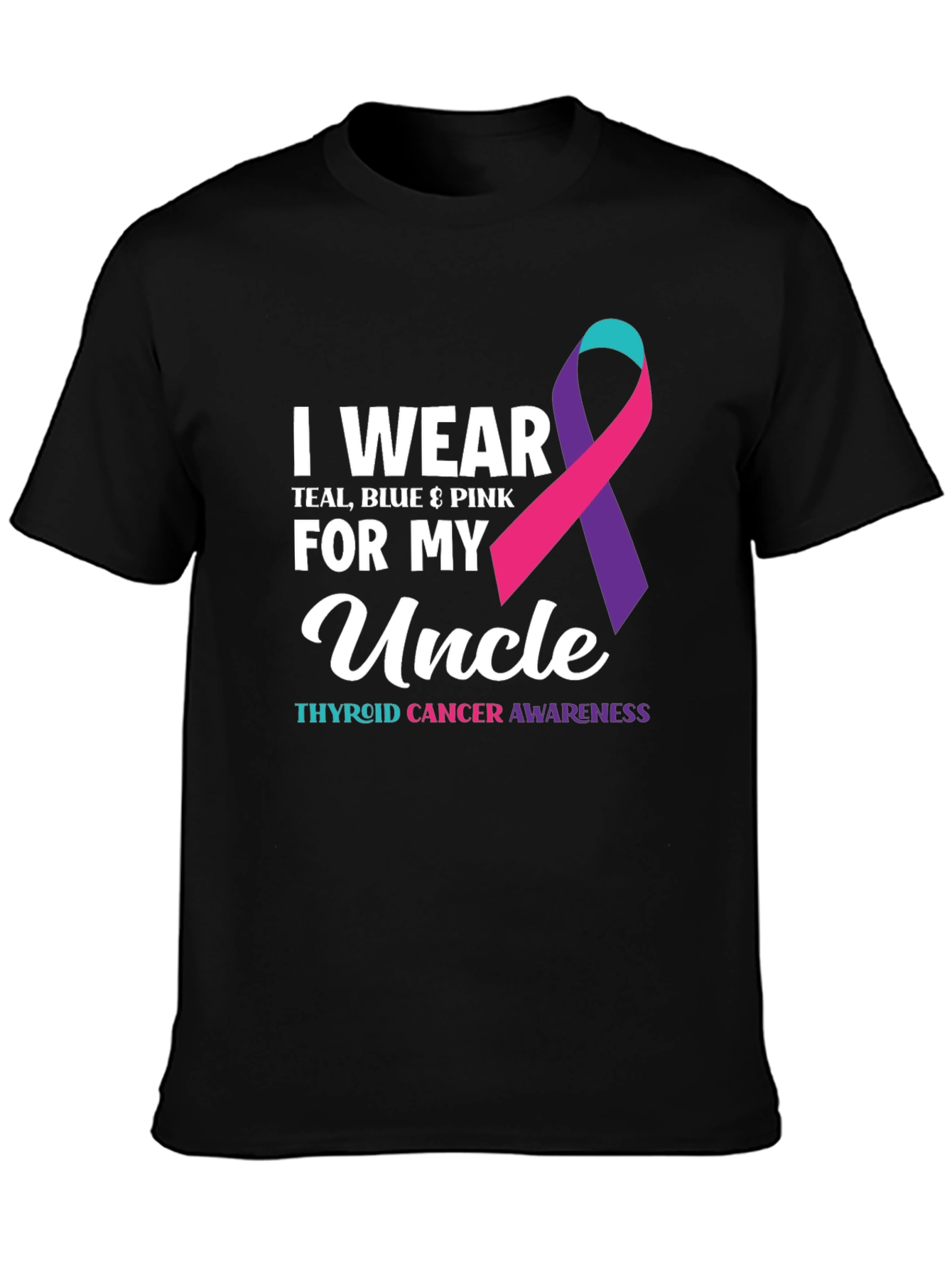 Thyroid Cancer Awareness Uncle Ribbon T-Shirt