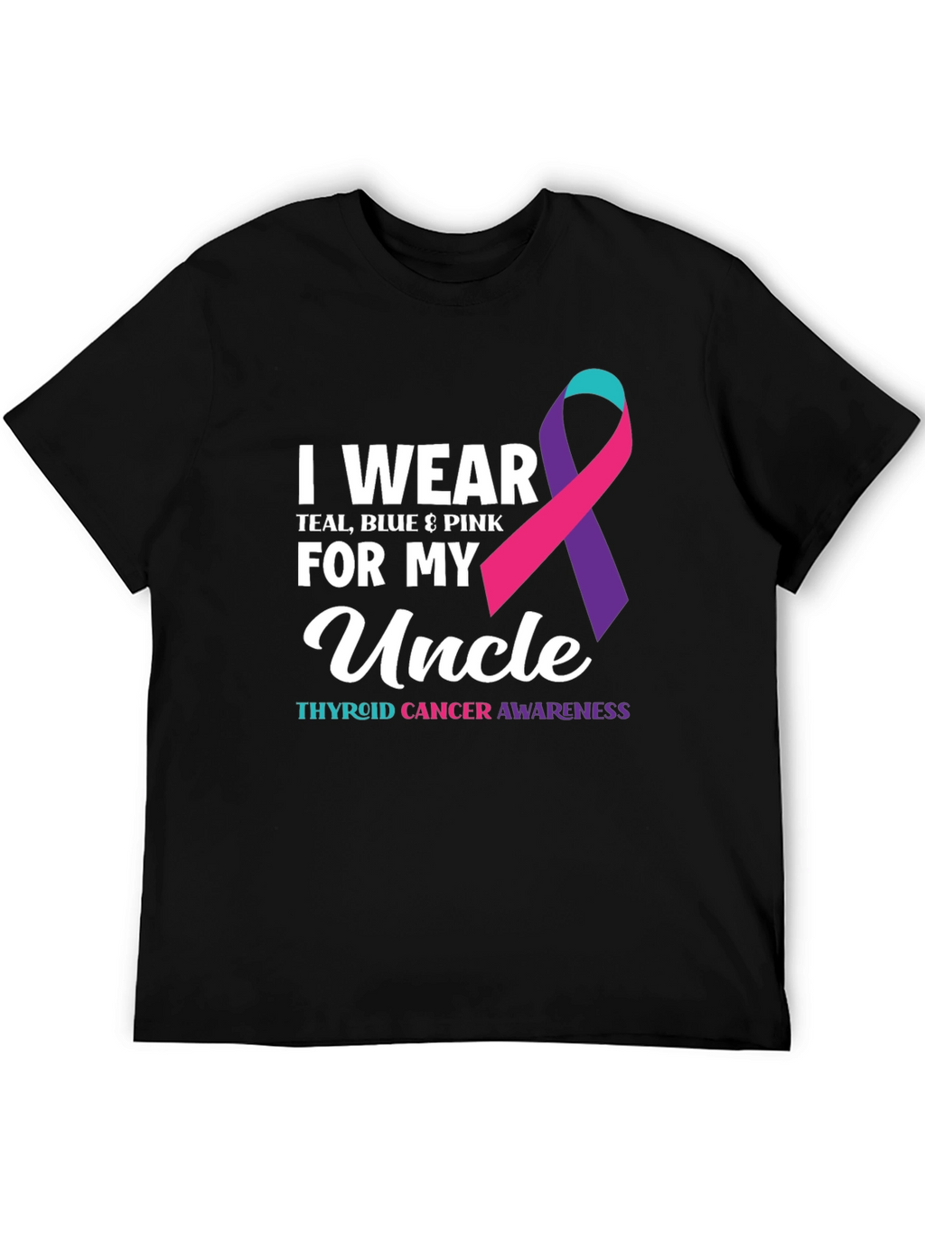 Thyroid Cancer Awareness Uncle Ribbon T-Shirt