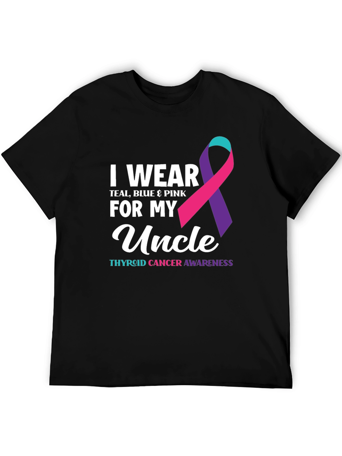 Thyroid Cancer Awareness Uncle Ribbon T-Shirt
